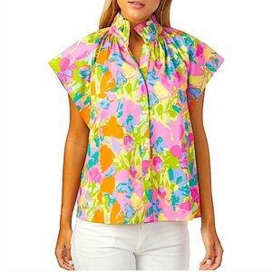 Crosby by Mollie Burch Billie Floral Pink Blouse